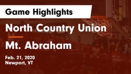 North Country Union  vs Mt. Abraham  Game Highlights - Feb. 21, 2020