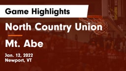 North Country Union  vs Mt. Abe Game Highlights - Jan. 12, 2022