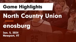 North Country Union  vs enosburg Game Highlights - Jan. 5, 2024