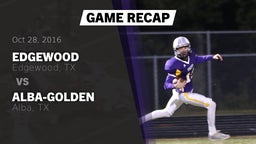 Recap: Edgewood  vs. Alba-Golden  2016