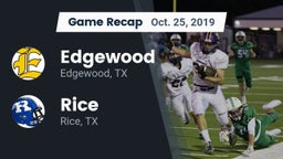 Recap: Edgewood  vs. Rice  2019