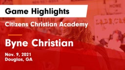 Citizens Christian Academy  vs Byne Christian Game Highlights - Nov. 9, 2021
