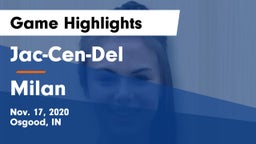 Jac-Cen-Del  vs Milan  Game Highlights - Nov. 17, 2020