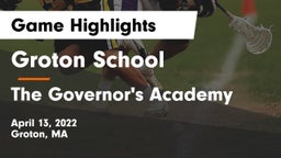 Groton School  vs The Governor's Academy  Game Highlights - April 13, 2022