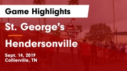St. George's  vs Hendersonville  Game Highlights - Sept. 14, 2019