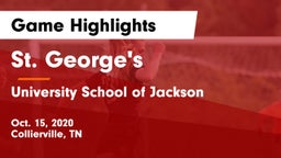 St. George's  vs University School of Jackson  Game Highlights - Oct. 15, 2020