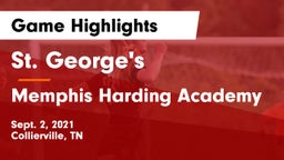 St. George's  vs Memphis Harding Academy Game Highlights - Sept. 2, 2021