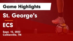 St. George's  vs ECS Game Highlights - Sept. 15, 2022