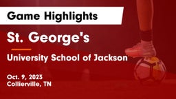 St. George's  vs University School of Jackson  Game Highlights - Oct. 9, 2023
