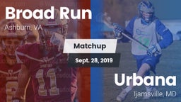 Matchup: Broad Run High vs. Urbana  2019