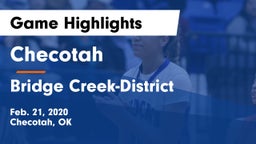 Checotah  vs Bridge Creek-District Game Highlights - Feb. 21, 2020
