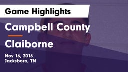 Campbell County  vs Claiborne  Game Highlights - Nov 16, 2016