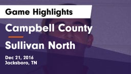 Campbell County  vs Sullivan North  Game Highlights - Dec 21, 2016