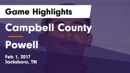 Campbell County  vs Powell Game Highlights - Feb 1, 2017