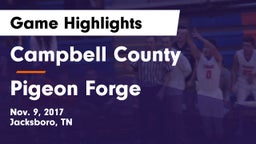 Campbell County  vs Pigeon Forge  Game Highlights - Nov. 9, 2017