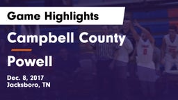 Campbell County  vs Powell Game Highlights - Dec. 8, 2017