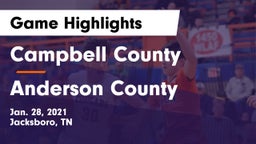 Campbell County  vs Anderson County  Game Highlights - Jan. 28, 2021
