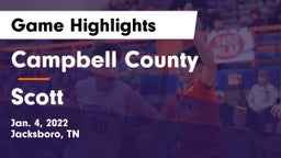 Campbell County  vs Scott  Game Highlights - Jan. 4, 2022