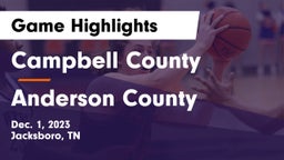 Campbell County  vs Anderson County  Game Highlights - Dec. 1, 2023