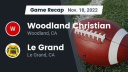 Recap: Woodland Christian  vs. Le Grand  2022