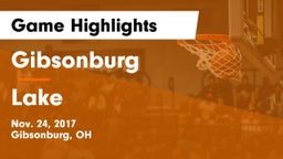 Gibsonburg  vs Lake  Game Highlights - Nov. 24, 2017