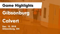 Gibsonburg  vs Calvert  Game Highlights - Dec. 15, 2018