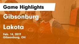 Gibsonburg  vs Lakota Game Highlights - Feb. 14, 2019