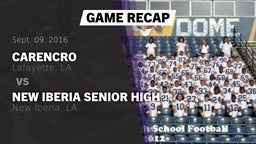 Recap: Carencro  vs. New Iberia Senior High 2016