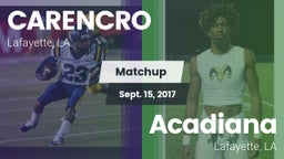 Matchup: CARENCRO  vs. Acadiana  2017