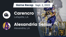 Recap: Carencro  vs. Alexandria Senior  2022