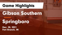 Gibson Southern  vs Springboro  Game Highlights - Dec. 28, 2021