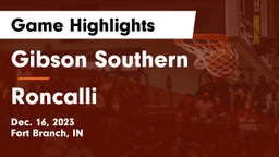 Gibson Southern  vs Roncalli  Game Highlights - Dec. 16, 2023