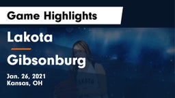 Lakota vs Gibsonburg  Game Highlights - Jan. 26, 2021