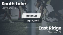 Matchup: South Lake High vs. East Ridge  2016