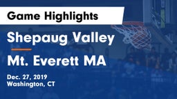 Shepaug Valley  vs Mt. Everett MA Game Highlights - Dec. 27, 2019