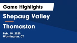Shepaug Valley  vs Thomaston Game Highlights - Feb. 18, 2020