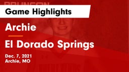 Archie  vs El Dorado Springs  Game Highlights - Dec. 7, 2021