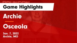Archie  vs Osceola  Game Highlights - Jan. 7, 2022