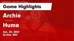 Archie  vs Hume Game Highlights - Jan. 25, 2022