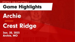 Archie  vs Crest Ridge  Game Highlights - Jan. 20, 2023