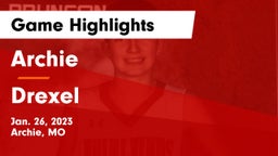 Archie  vs Drexel  Game Highlights - Jan. 26, 2023