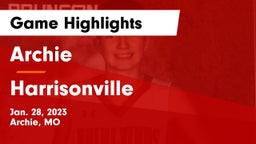Archie  vs Harrisonville  Game Highlights - Jan. 28, 2023