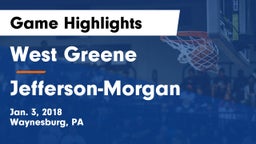 West Greene  vs Jefferson-Morgan Game Highlights - Jan. 3, 2018