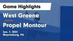 West Greene  vs Propel Montour  Game Highlights - Jan. 7, 2022
