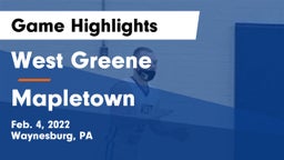 West Greene  vs Mapletown  Game Highlights - Feb. 4, 2022