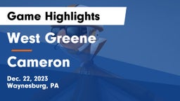 West Greene  vs Cameron  Game Highlights - Dec. 22, 2023