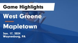 West Greene  vs Mapletown  Game Highlights - Jan. 17, 2024