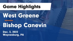 West Greene  vs Bishop Canevin  Game Highlights - Dec. 3, 2022