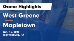 West Greene  vs Mapletown  Game Highlights - Jan. 16, 2023