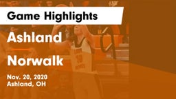 Ashland  vs Norwalk  Game Highlights - Nov. 20, 2020